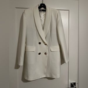 Zara off white long Blazer
